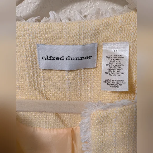 Alfred Dunner Butter Yellow Collarless Blazer - Picture 6 of 6